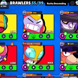 18 000 თასი (55 ბრავლერი) – Brawl Stars აქაუნთი