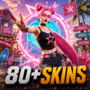 Fortnite აქაუნთი 80+ სკინით
